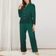 thumbnail image 2 of Fotbe Dark teal green Conjunto de Pijama de Manga Larga para Mujer con Estampado, Ropa de Dormir de 2 Piezas, Conjunto de Casa Suave y Cómodo con Bolsillos-Large, 2 of 7