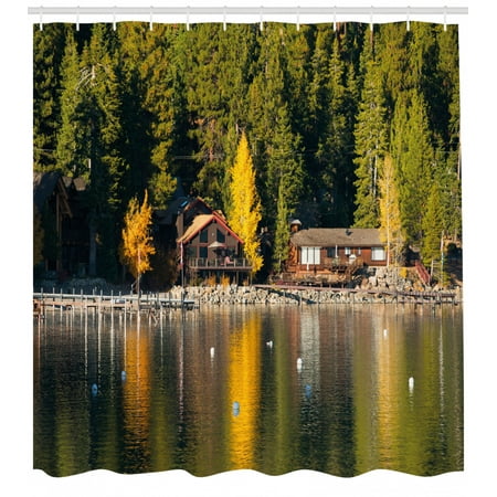 Lake Tahoe Shower Curtain Carnelian Bay Photography Log Cabin In