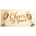 thumbnail image 4 of LUUFILx Cheers to 31 Years Backdrop Celebration Banner Background Wedding Anniversary Event Decoration Party Supplies Photography Props Gold Decors, 4 of 9