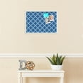 thumbnail image 3 of PinPix 22x15 Custom Cork Bulletin Board Diamond Modern Pattern Navy Poster Board Has a Fabric Style Canvas Finish, Framed in Diamond Modern Pattern Navy, by ArtToFrames (PinPix-1804), 3 of 5