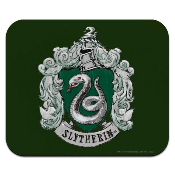 Harry Potter Slytherin Painted Crest Low Profile Thin Mouse Pad Mousepad