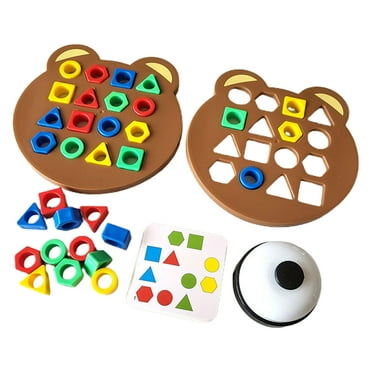 Twfbrm Baby Learning Playsets Puzzle Geometric Shape Matching Educational Building Blocks Parent-child Interaction Board Game Gifts for 5-12 Years Boys Girls