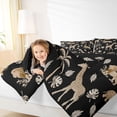 thumbnail image 3 of Castle Fairy Wildlife Giraffe Lion Elephant King Bedding 7pcs,Tropical Jungle Animal King Bed in a Bag,Black Cream,Black Reversible, 3 of 7