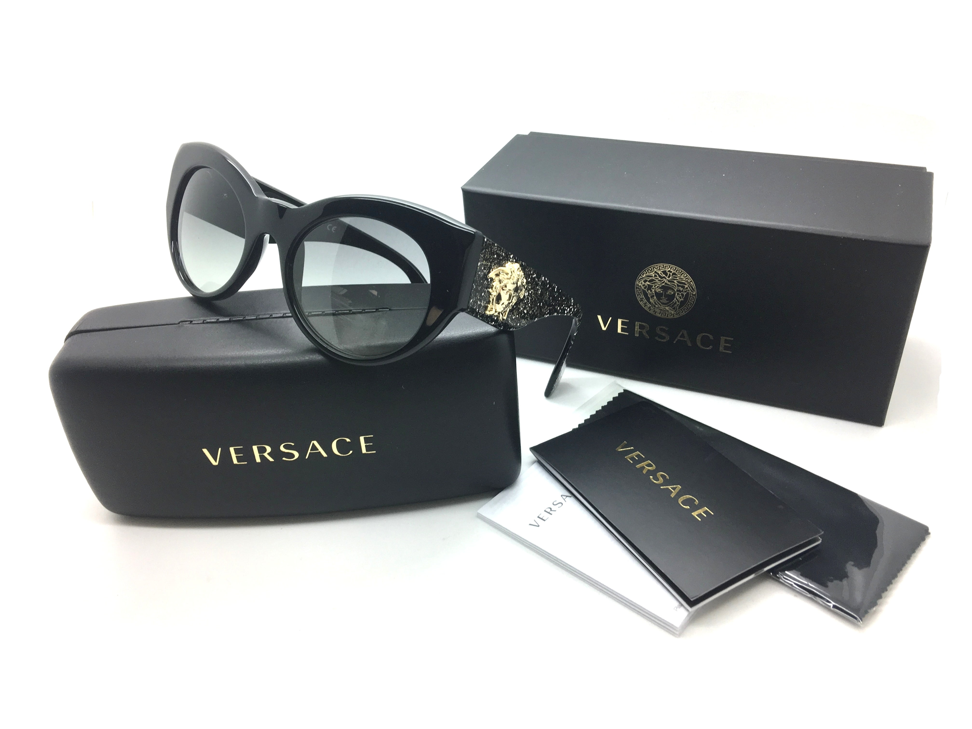 Versace - Versace Women Black Cats Eye New Sunglasses MOD 4297 2N 5156 ...
