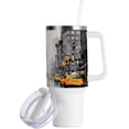 thumbnail image 2 of SKYSONIC Stainless Steel Tumbler Car Handle Water Cup 40 oz Vacuum Insulated Tumbler with Straw for Car Travel Sport - Street Scene, 2 of 7