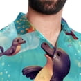 thumbnail image 5 of Platypus Men's Button Down Spread Collar Casual Printed Short Sleeve Summer Beach Unisex Shirts, 5 of 6