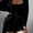 Black, variant on Womens Fuzzy 3 Piece Cardigan Outfits Fleece Warm Crop Top Shorts Pajamas Loungewear Sets