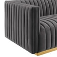 thumbnail image 6 of Modway Conjure Channel Tufted Performance Velvet 4-Piece Sectional in Gold Gray, 6 of 10