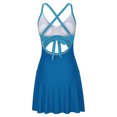 thumbnail image 6 of Npasoilc Swimdress Swimsuits for Women One-Piece Sexy V-Neck Criss Cross Tie Knot Swim Skirt Back Bandage Lace-Up Bathing Suit, 6 of 7