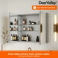 thumbnail image 4 of 30 in. W x 26 in. H Rectangular Silver Aluminum Bi-View Dual Swing Surface-Mount Bathroom Medicine Cabinet with Mirror, 4 of 11