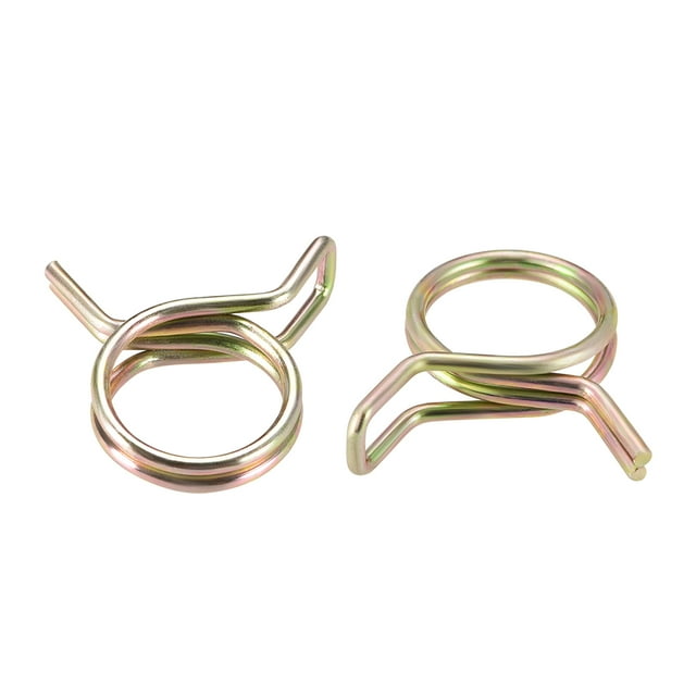Unique Bargains Double Wire Motorcycle ATV 11mm Fuel Line Hose Tube Spring Clips Clamp Zinc Plated 20Pcs
