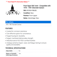thumbnail image 2 of Front Upper Ball Joint - Compatible with 1970 - 1981 Chevy Camaro 1971 1972 1973 1974 1975 1976 1977 1978 1979 1980, 2 of 2