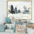 thumbnail image 2 of Designart 'Christmas Minimalistic Snow and Forest Landscape' Lake House Framed Canvas Wall Art Print, 2 of 5