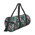 thumbnail image 3 of Xecao Rose Flowers print Round Travel Duffel Bag is a foldable gym bag with an inner pocket, perfect for travel sports, 3 of 8
