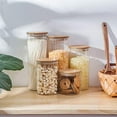 thumbnail image 7 of Glass Food Storage Containers Set,Airtight Food Jars with  Wooden Lids - Set of 5 Kitchen Canisters For Sugar,Candy, Cookie, Rice and Spice Jars, 7 of 7