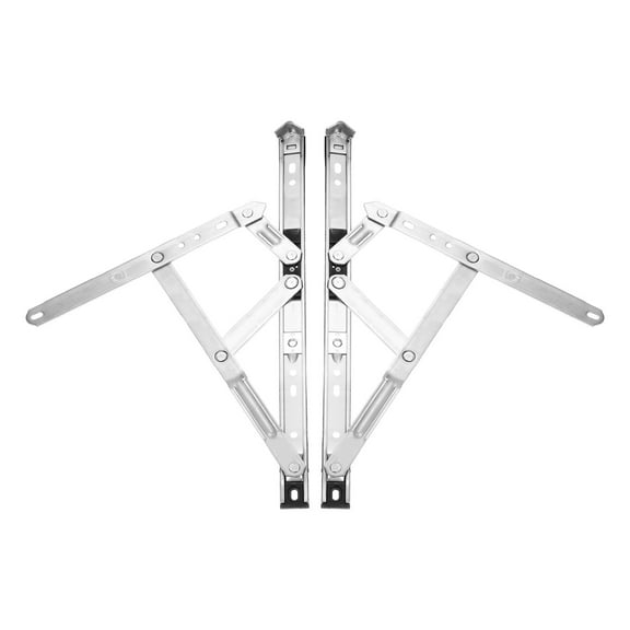 2Pcs Casement Window Hinge, 14-inch Stainless Steel Friction Stay Hinges Duty Concealed Hinge Window Latch Lock for Awning Hopper Transom Window, Silver