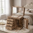 thumbnail image 3 of Sfugno Jewelry Box for Women, Rustic Wooden Jewelry Organizer Box for Storage Earrings Rings Necklace Bracelet, Farmhouse Style Wood Jewelry Boxes & Organizers, 3 of 3