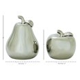 thumbnail image 2 of Deco 79 59716 Exceptional Ceramic Pear Apple, Set of 2, Silver, 2 of 5