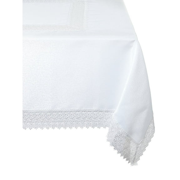 Treasure Lace Tablecloth White 70" by 140" Oblong / Rectangle