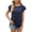 Navy, variant on WREESH Women's Summer Cap Sleeve Tank Top Solid Color Round Neck with Fashion Print Green
