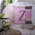thumbnail image 3 of Carolines Treasures CJ1005-ZPW1414 Letter Z Initial Monogram - Pink Stripes Decorative   Canvas Fabric Pillow 14Hx14W, 3 of 4