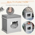 thumbnail image 4 of PawHut Lit pour Chat d'Intérieur avec Planches à Gratter, Maison pour Chat d'Intérieur, Gris, 4 of 10