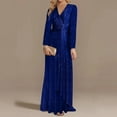 thumbnail image 2 of Riforla Elegant Dresses for Women Long Sleeve Sequin Dress Formal Gowns Sparkly V Neck Maxi Dress, 2 of 5