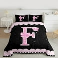 thumbnail image 2 of Manfei Letter F Monogrammed Full Size Comforter Sets,Pink Bow Bowtie Bedding Comforter Set,Galaxy Starry Sky Bedding Sets For Child,Microfiber Room Decorative Reversible,3-Piece, 2 of 8