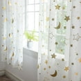 thumbnail image 4 of Stars Print Tulle Door Window Curtain Drape Panel Cloth Screen Window Scarf Valances, Bedroom Curtains Rod Pocket Voile Window Treatments for Living Room, 4 of 7