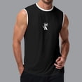 thumbnail image 2 of XIAOCHA Letter K Print Tank Top Mens Round Neck Sleeveless Contrast Gym Tops, 2 of 4