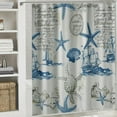 thumbnail image 6 of Fenyluxe  Nautical Coastal Shower Curtain Vintage Sailboat Compass Lighthouse Anchor Ocean Beach Seahorse Seashell Starfish Shower Curtains for Bathroom Decor, with Hooks 60x72, 6 of 7