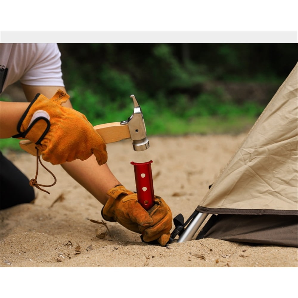 10 pcs yellow Color Aluminum Tent Stakes for Camping in Snow and Sand Tent Boating Hiking Backpacking Picnic Shelter Shade Canopy Outdoor Activity