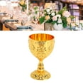 thumbnail image 3 of Copa De Vino En Relieve De Metal, Copa De aleación De Zinc Duradera De Estilo Retro Con Patrón De Flores Grabado Para Decoración Del Hogar De Bodas, 3 of 7