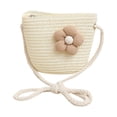 thumbnail image 4 of Zanarzt Girls Tea Party Hat Little Kids Girls Summer Straw Sun Hat Wide Brim Bowknot Floppy Beach Sun Hat and Straw Bag White,One Size, 4 of 6