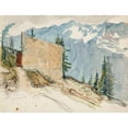 thumbnail image 2 of Venny Soldan-Brofeldt 24x19 Black Ornate Framed Double Matted Museum Art Print Titled: Landscape from Tyrol (1903), 2 of 5
