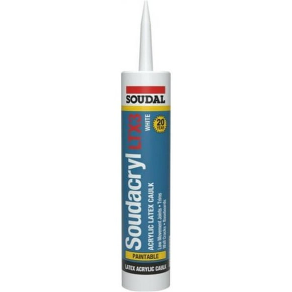 Soudal Accumetric 146729 10.1 oz Acrylic Latex Caulk, White - Pack of 12