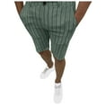 thumbnail image 2 of Turilly Plus Size Shorts for Men Stripe Casual Five-point Pants Suit Shorts with Pockets Button Pants, 2 of 6