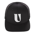 thumbnail image 2 of Daxton Baseball Trucker Hat 3D Capital Alphabet Letters Structured Mid Profile Cap, Black Hat, White Letter U, 2 of 2