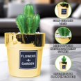 thumbnail image 2 of Accent Collection Mini Plant Pot with Cactus Faux Plant for Home or Office Decor Gold Decor Gifts 6 inch, 14 cm, 2 of 6