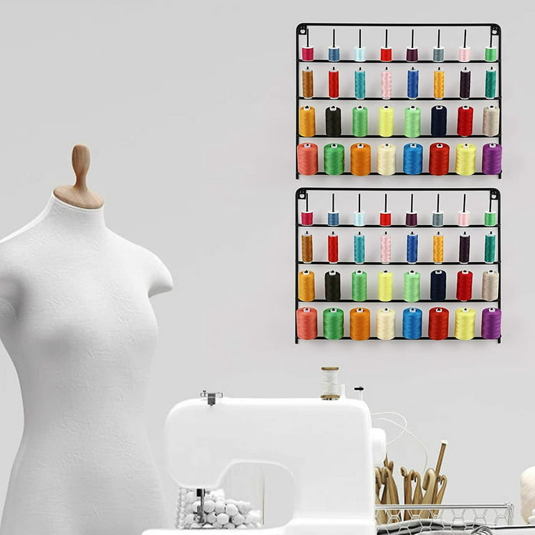 4 Pack Sewing & Embroidery Thread Rack Wall-Mounted Thread Holder 32-Spool  Metal