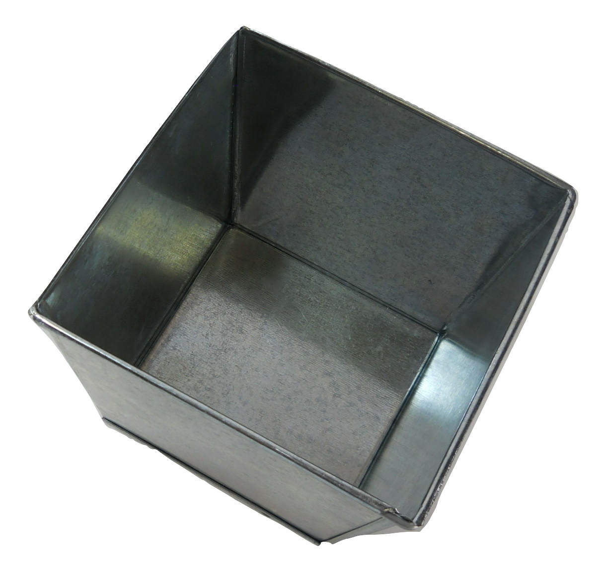 72 piece Case Lot Galvanized Pot Bucket Square Vintage 4" tall x 4