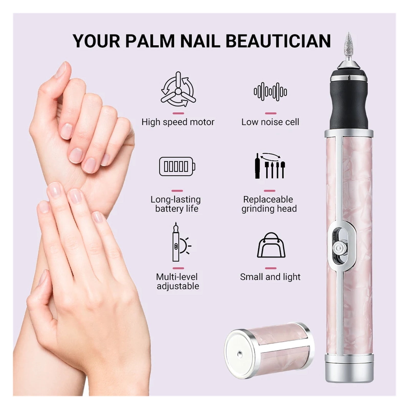 Wireless Nail Drill Pen USB Nail File Polishing Pen USB Rechargeable Nail Drill Machine Portable Manicure Drill Salon Tool