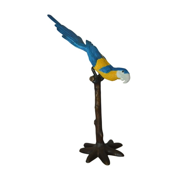 Nifao Parrot on Tree - Head Down Bronze Statue – Home Decor Sculpture, 39"L x 15"W x 47"H