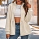thumbnail image 3 of Abrigo Abrigos con cordón para mujer, chaqueta de lana a la moda, cómodos y acogedores, abrigos de otoño e invierno, Tops Kuymtek Beige T L para Mujer, 3 of 6
