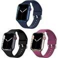 thumbnail image 1 of BRADCET 1/3Pack Silicone Sport Band for Apple Watch Bands 44mm 45mm 40mm 38mm 49mm 41mm 42mm for Women Men, Adjustable Elastic Band Wristbands for iWatch Series Ultra 8 7 SE 6 5 4 3 2 1 Replacement, 1 of 12
