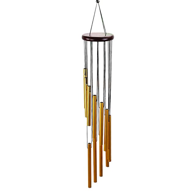 Viento de madera para colgar en la pared inspirador de campana de tubos (tubo de oro de caoba)