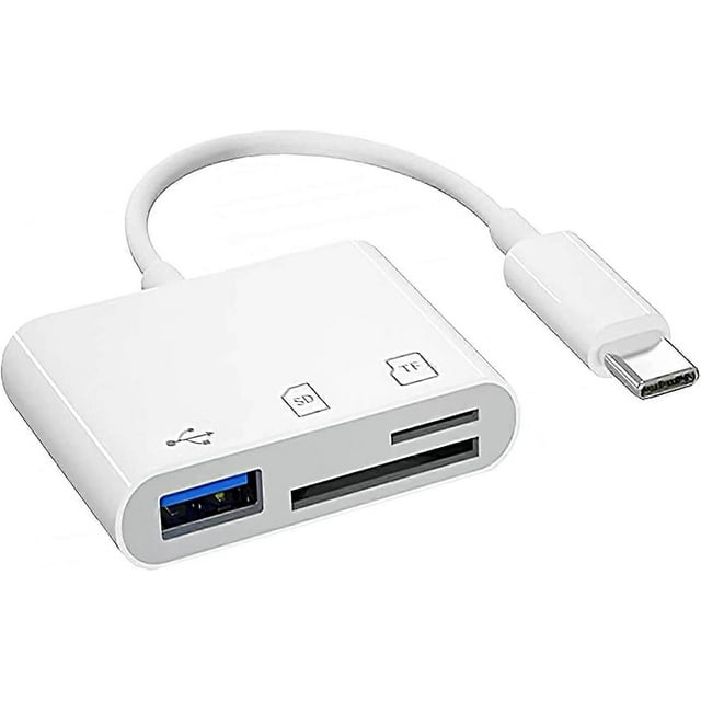 Lector de tarjetas USB-C a SD, lector de tarjetas Micro SD TF tipo C, adaptador de lector de tarjetas de memoria para cámara USB-C a USB 3 en 1