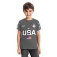 thumbnail image 2 of Rhuody Boys Tops Round Neck Patriotic Knit Short Sleeve Shirt Fourth Of July Graphic Tee For Kids Top Cute Clothing Dark Gray 2-3 Years, 2 of 4