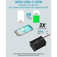 thumbnail image 2 of 300W Car Power Inverter DC 12V to 110V AC for Vehicles Converter USB-C PD65W/18W Fast Charging Ports Car Charger Adapter (Black), 2 of 14