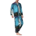 thumbnail image 2 of Naloa Fantasy Mushrooms Men’s Pajamas Set - Long Sleeve Button Down Sleep Shirt and Pajama Bottoms Sleepwear Set-XX-Large, 2 of 7